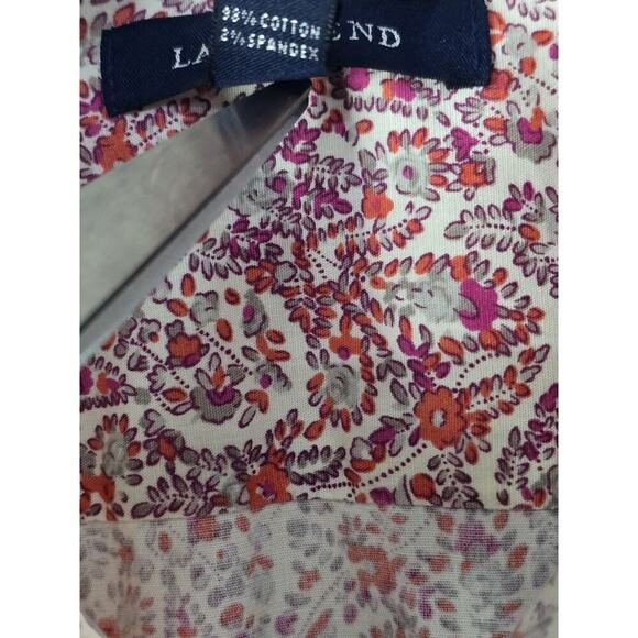 Lands End Multi Floral No-Iron Long Sleeve Button Down Shirt Women's Size 6 - Picture 5 of 5